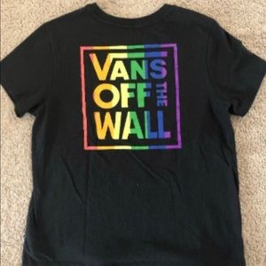 Large Black Vans Pride Rainbow Logo Shirt